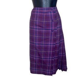 Surrey classics skirt kilt pure virgin wool midi pleated plaid vintage academia